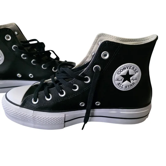 Converse Chuck Taylor All Star Lift Platform High Top Sneakers Black Worn Once - Picture 3 of 10